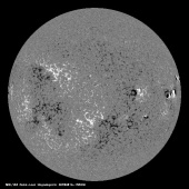 Latest SDO/HMI Magnetogram image of the Sun